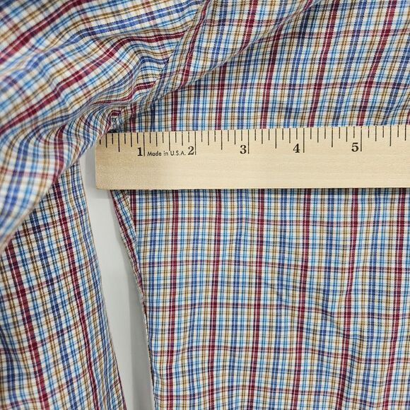 Peter Millar Shirt Mens Extra Large Plaid Blue Button Up Long Sleeve Preppy XL - Picture 7 of 10